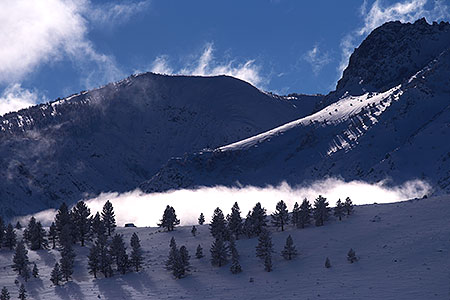 Eastern Sierra Mountains in winter 