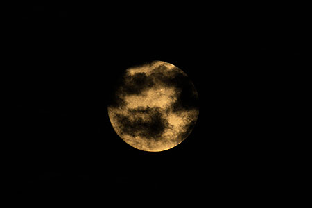 Moon and clouds at Four Peaks, Arizona 
