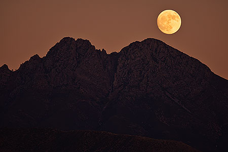 Evening moon at Four Peaks, Arizona 